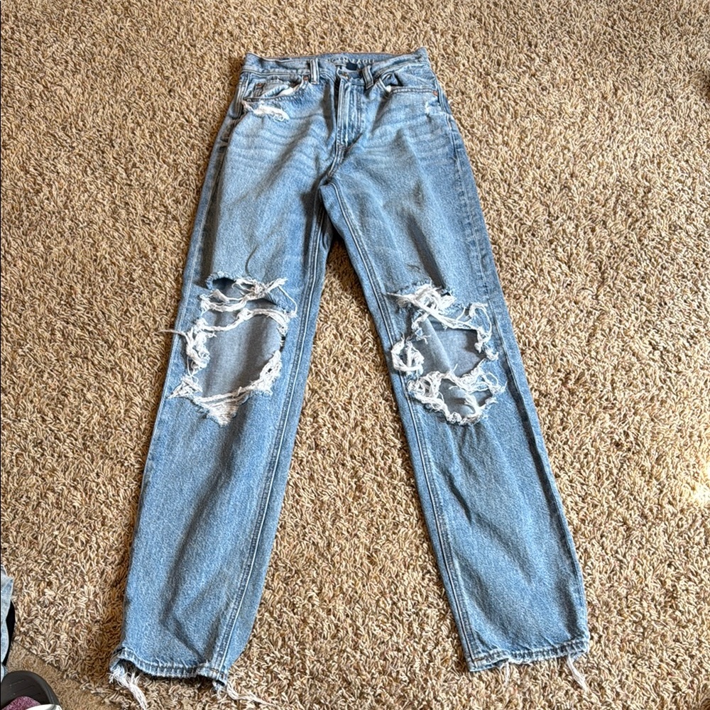 American Eagle Outfitters High Rise baggy straight leg Jeans